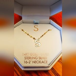 Isabella  m necklace sterling Silver Gold plated  16.2"